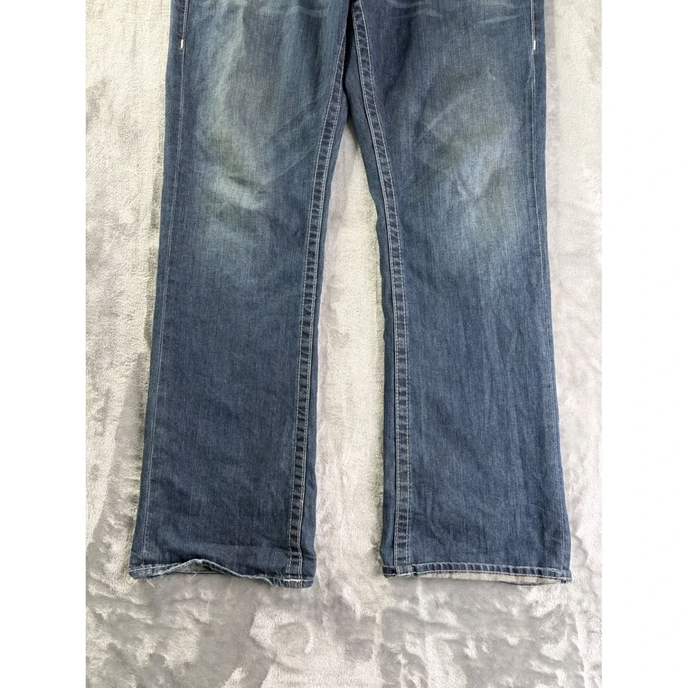 True Religion Ricky Men's Jeans Size 36 Blue Cotton Relaxed Straight USA Made